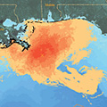 Affected shoreline