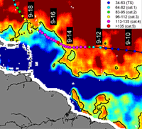 Salinity change in wake of Hurricane Igor