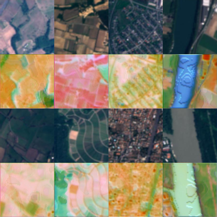 RGB images and corresponding transformed hyperspectral images.