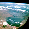 Lago Chade, visto da Apollo 7, em 1968.