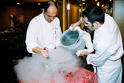 Making ice cream with liquid nitrogen