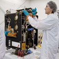 Proba-2 in the cleanroom at Verhaert Space shortly before shipme