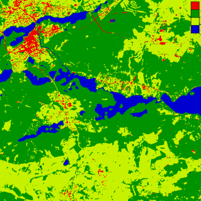 SPOT satellite can sense in three spectral bands (green, red and