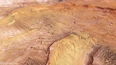 Argyre and Hooke Crater perspective view