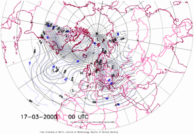 Weather map, 17 March 2000