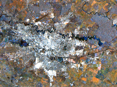 Color composition of the city of Bucharest