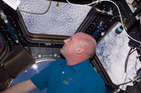 André observing Earth from Cupola