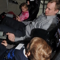 Esa with his family in the Sojuz simulator