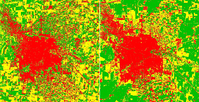 Land cover map of Córdoba in 1992 and 2009