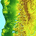 Digital elevation model (DEM) of the Araucanía Region