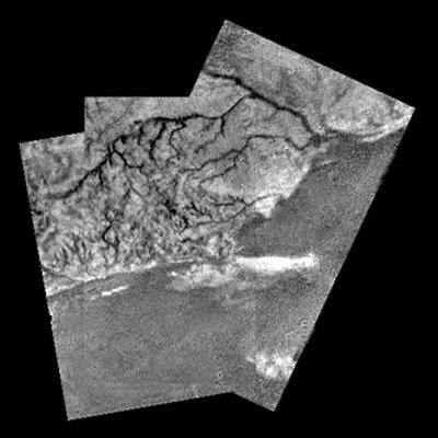 Rios y lagos de metano en Titn. Huygens/ESA