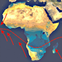 Precipitation and position of ITC during the month of January