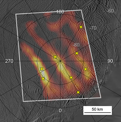 Jet spots in tiger stripes