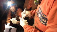 In cave during the orientation phase