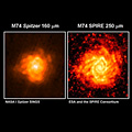 M74 at two different wavelengths