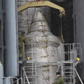 Upper composite in the launch tower
