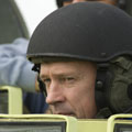 Frank De Winne drives emergency evacuation vehicle