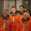 STS-134 crew walk out
