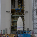 Vega launcher fairing transfer onto the launch pad
