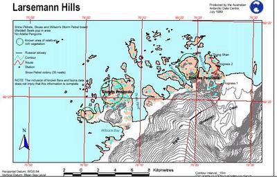 Detailed map of the Larsemann's Hills