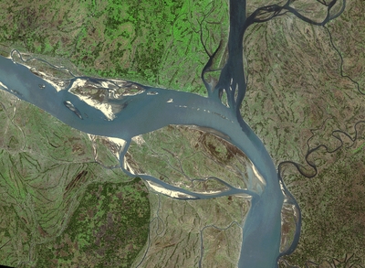 SPOT-X image of Bangladesh after the 1988 floods