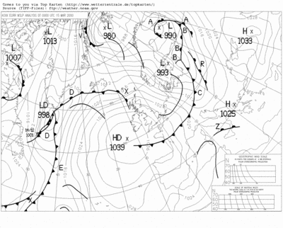 Weather map of 15 March 2000