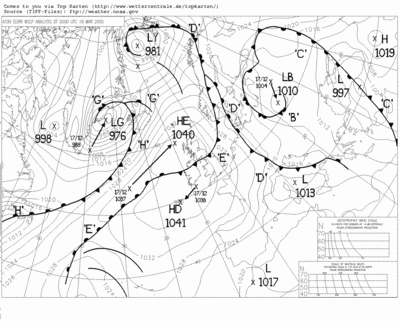 Weather map of 18 March 2000