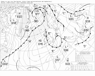 Weather map of 19 March 2000