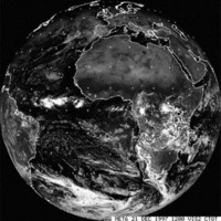 Meteosat image in channel 1, 21 December 1997 at 12 GMT