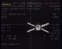 Jules Verne ATV seen 246.m metres from the Russian module