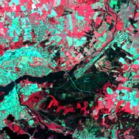 False colour composite image of area in Jutland, Denmark