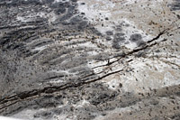 Aerial view of cracks formed in September 2005