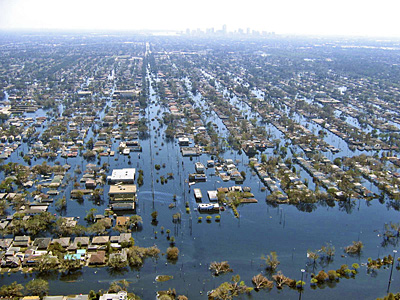 New Orleans flooded in the days following Katrina