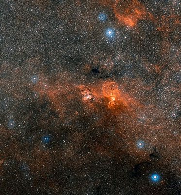 A wide-field image of the region of NGC 3603