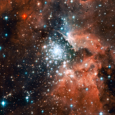 The massive compact star cluster in NGC 3603 and its surrounding