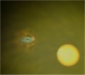 An artist's impression of the mechanisms in an interacting binar