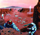 Artist's impression of a Mars base
