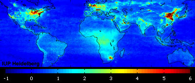 Global air pollution map