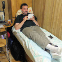 Romain in his cabin