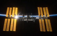 Internationl Space Station with sunrise