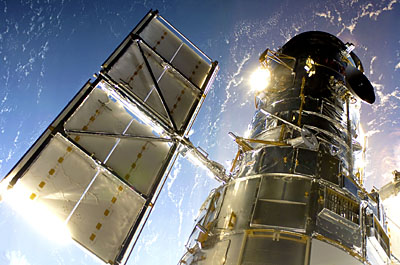 Hubble during Servicing Mission 4