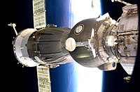 Soyuz spacecraft docked to Station