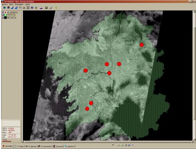 Fire 'hotspots' were shown by space data
