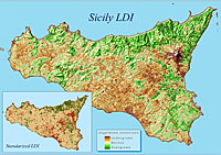 Land degradation index in Sicily