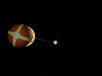 At 3km the tether deployment pauses briefly