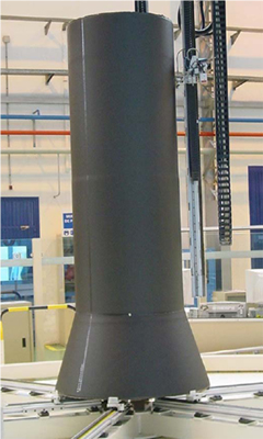 Monolithic CFRP central tube manufactured using fibre placement