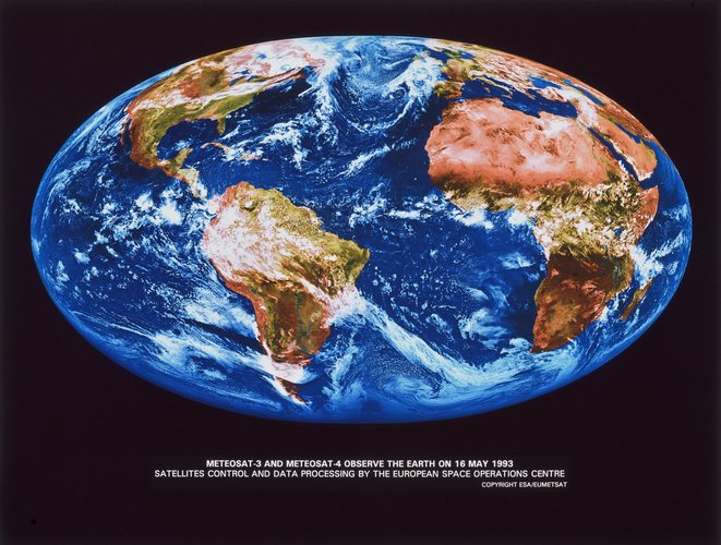 Meteosat-3 and -4 composite view of Earth 16 May 1993