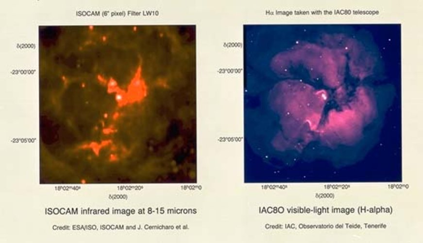 'An Infrared negative of a bright nebula'