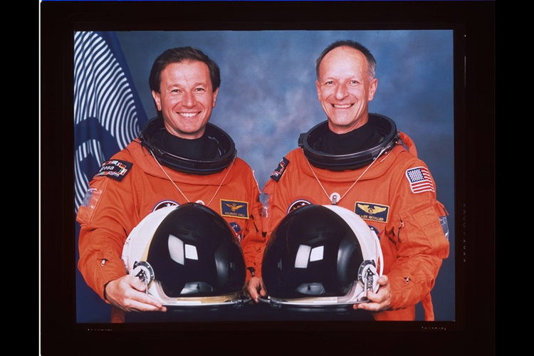 ESA astronauts Cheli and Nicollier