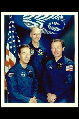 ESA astronauts Clervoy, Nicollier and Cheli
